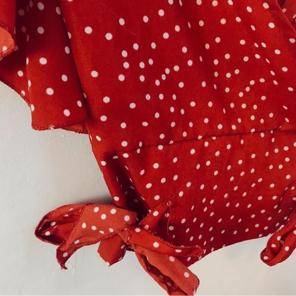 Red blouse with white polka dots - Picture 3 of 4